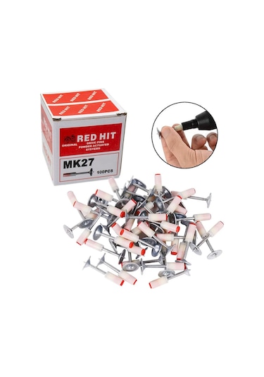 Red Hit Mk27 Pul Başlı Barutlu Çivi 27 Mm 100 Lü Paket