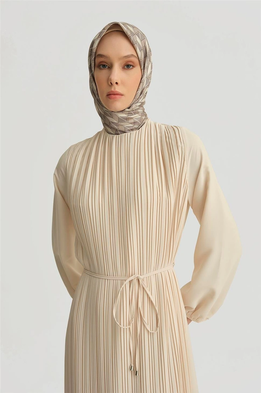 Armine Elbise Ortd9435-1 Bej Bej