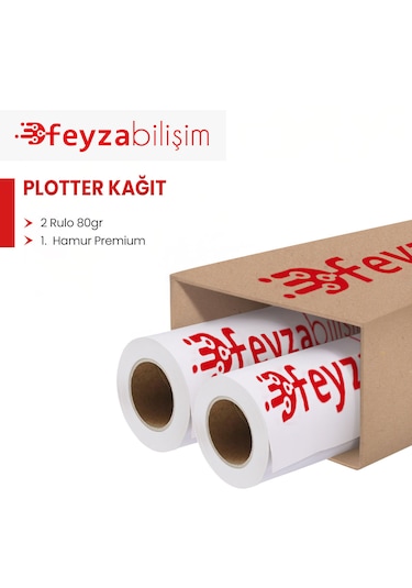 Feyza Bilişim Premium Opak 80gr Plotter Kağıdı 107cmx100mt -2