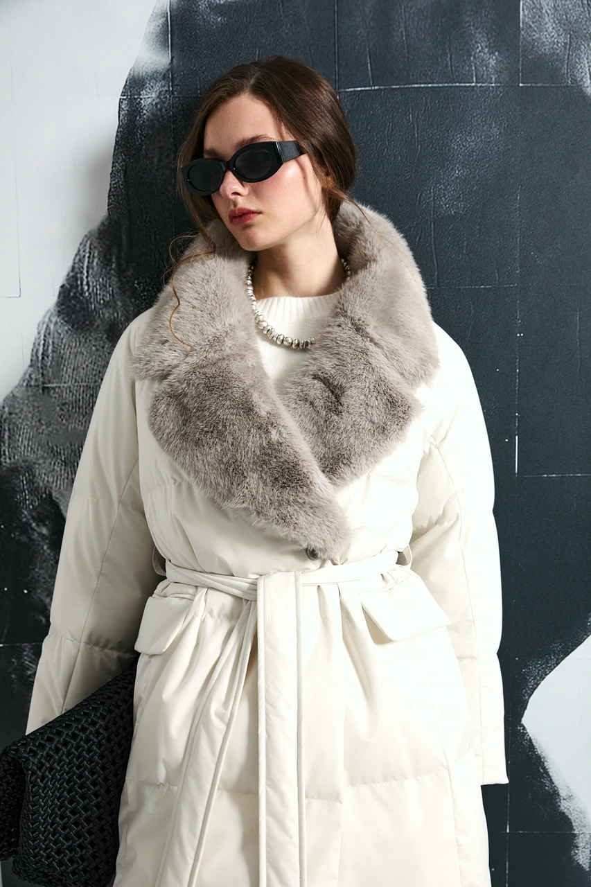 Lufian Hermes Kaz Tüyü Kadın Mont Taş Taş 122120048100190 Taş