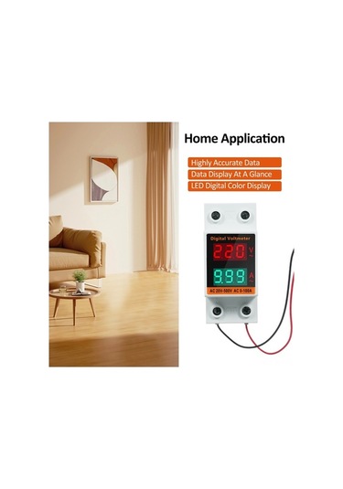 Trendooze Tek Fazlı Din Raylı Enerji Sayacı - 500v 0-99.9a, Akım Ve Voltaj Ölçüm Cihazı