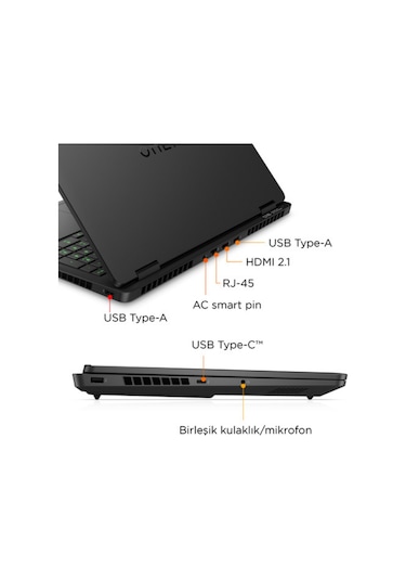 HP Omen 16-AM0018NT BQ1Z1EAHMF28 Ultra 7-255H 64 GB 4 TB SSD RTX5060 16" W11P Dizüstü Bilgisayar