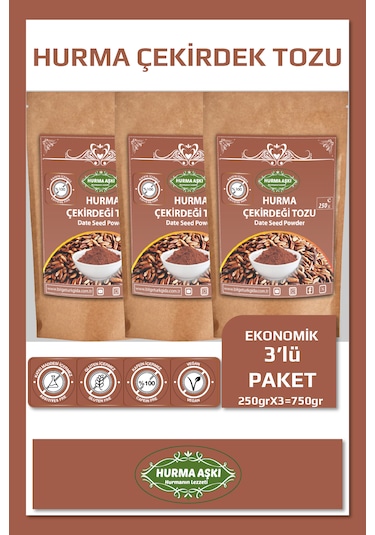 Hurma Aşkı Hurma Çekirdeği Tozu 250grx3 750gr