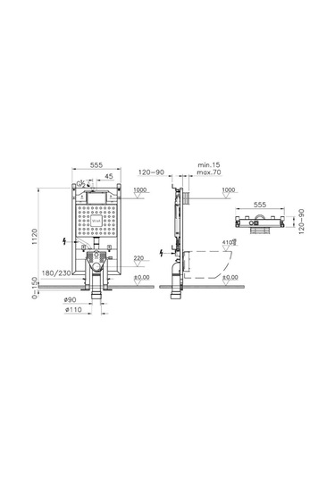 VitrA 768-5800-01 Gömme Rezervuar, Alçıpan Uygulamalı Duvar İçi Çok Renkli