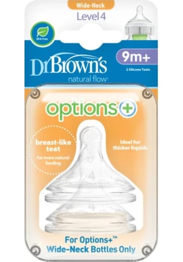 Dr Brown's 4.Seviye Geniş Ağız Silikon Options+ Biberon Emziği
