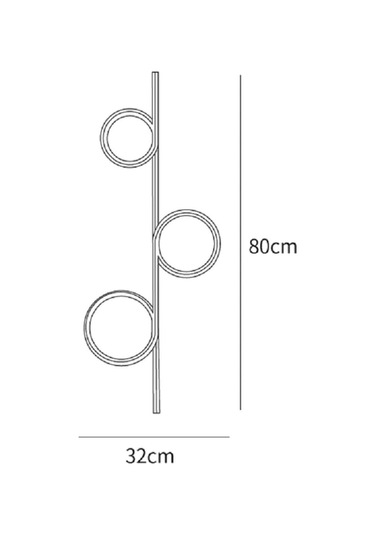 Santa Ana / Aplik / 80 Cm / 3 Renk Işık / Antrasit Gövde Antrasit