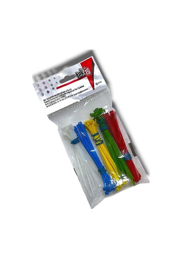 Tek-iş Plastik Kablo Bağı Klipsi Cırt Kelepçe Karışık Renk Set 100 Mm 5 Renk X 20 Toplam 100 Adet