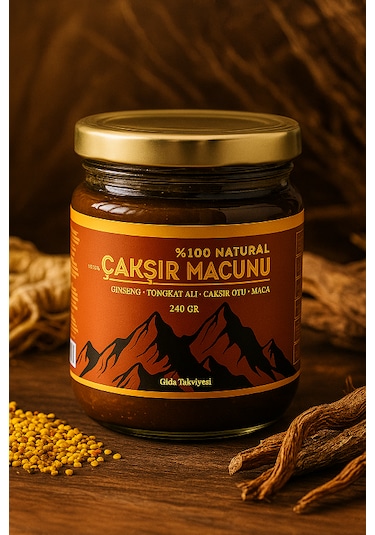 Anzel Çakşır %100 Natural Ginseng Macunu Tongkat Ali, Çakşır Otu Bal Bitkisel Karışım Kuvvet Macun 240 Gr