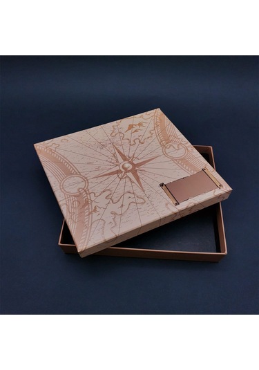 Büro Ev Ofis Hediyesi İçin Tekli Pusula Motifli Prestij Kutu