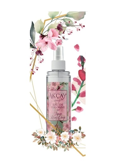 Akçay Japon Kiraz Çiçeği Cam Şişe Kolonya 250 ML + Sprey Kolonya 150 ML
