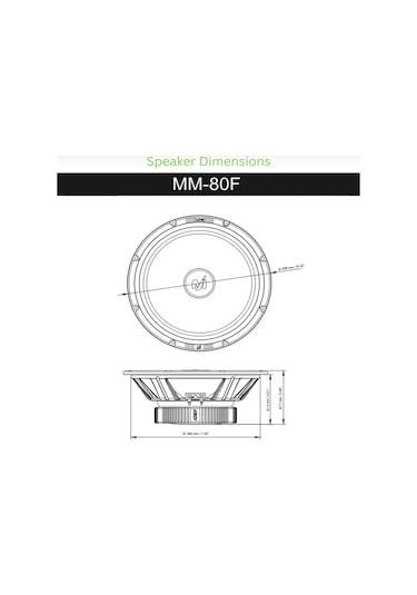 Machete Deaf Bonce Mm-80f 20cm Profesyonel Oto Midrange Hoparlör 130w Rms 260w Maksimum Güç