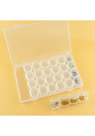 Symbee 28 Bölmeli Transparan Manikür Alet Kutusu - Taşınabilir, Shatter-resistant Pp Malzeme, Tek Tek Açılabilir Bölmeler Diğer
