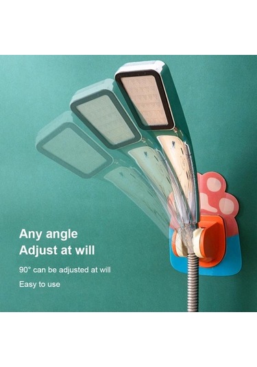 Primepickings B01 Duş Braketi Kendinden Yapışkanlı Duş Başlığı Braketi Duvara Monte Karikatür Evrensel A 2 Katlı Gri