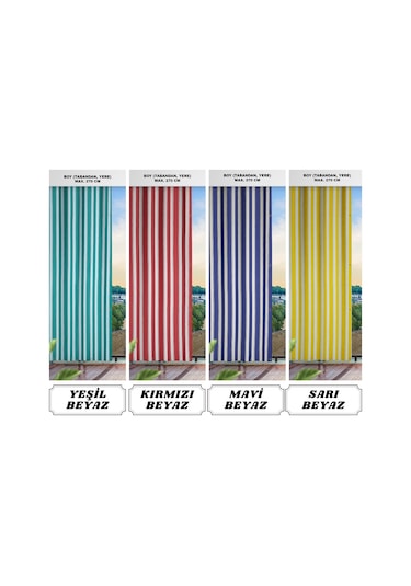 Balkon Perdesi, Balkon Brandası, Korniş Düğmeli, Bağcıklı Hazır.