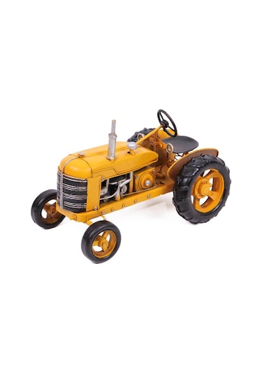 Dekoratif Metal Traktör Sarı Renk 0604e-173