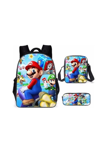 Xianwen Mario Karikatür Sırt Çantası İlkokul Ve Ortaokul Siyah
