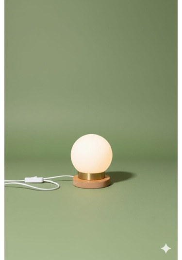 Modern Tasarım Abajur Dekoratif Lamba Abajur Masa Lambası Glop Cam Ahşap Abajur Cam Abajur Beyaz