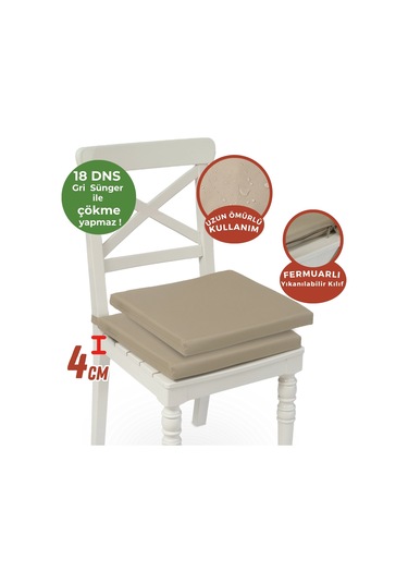 Xpermate 2'li Sandalye Minderi Su İtici Kumaş 40 x 40 CM Bej