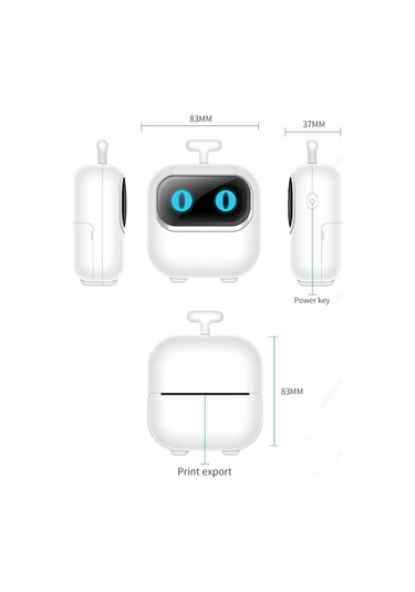 Ruicoo X2 Termal Fatura Yazıcı 57mm 200dpi - Bluetooth, Aı Çizim, Dahili Pil, Beyaz, 1 Rol Kağıt İçerir Beyaz