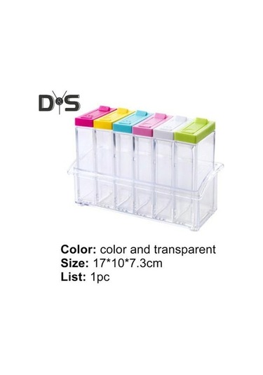 Createtech 6 Adet/takım Baharat Kutusu Tepsi Çeşni Depolama Plastik Nem Geçirmez Tuz Kavanozu Kırmızı Renk Ev Dekorasyonu Diğer