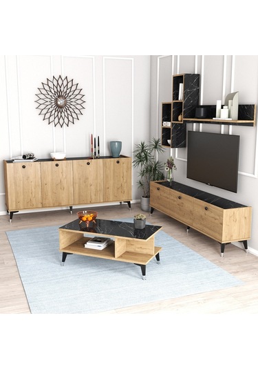 Moxenmobilya Moxen Mtsk2 Mira Tvünitesi-Orta Sehpa Ve Konsol Sepet Yemek Odası