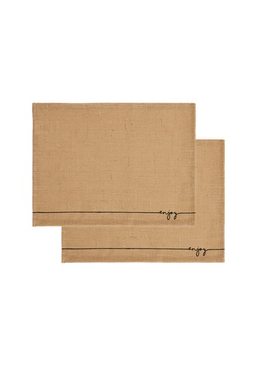 2 Adet Jüt Enjoy Baskılı Sofra Sunum Tabak Altlığı Supla Amerikan Servisi 45 x 35 CM