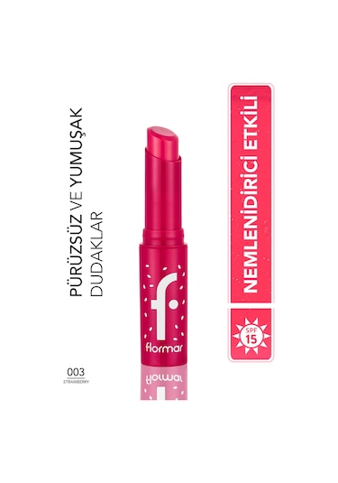 Flormar Lip Balm Meyve Kokulu Renkli Dudak Nemlendiricisi 003 Strawberry
