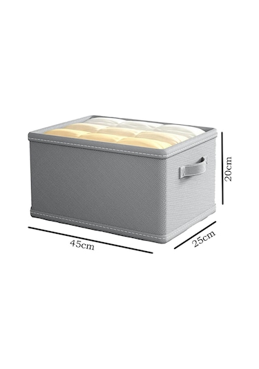Adarya Home 4 Adet Dolap İçi Kıyafet Saklama Organizeri 45x25x20cm Gri