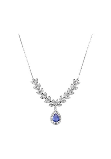 1.51 Karat Pırlanta Safir Kolye T13394
