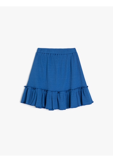 Koton Etek Dokulu Beli Lastikli Fırfır Detaylı Mavi 4skg40048ak Mavi
