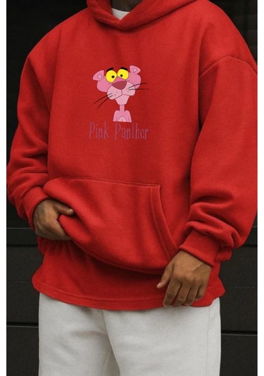 Pink Panter Baskılı Sweatshirt Kırmızı