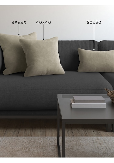 Br Demor Home Soft Series Sis Bulutu Rengi Kırlent, Yastık Kılıfı Sis Bulutu Rengi