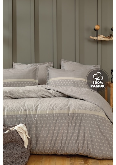 Yataş Bedding Amora Ranforce Tek Kişilik Nevresim Takımı Gri