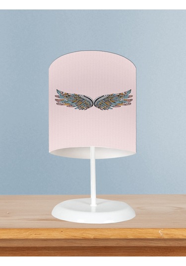 Mekta Home Bebek Ve Çocuk Odası Büyük Renkli Kanat Desenli Abajur