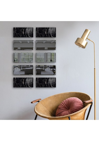 Dekor Camı | Granit Desenli Cam ve Füme Ayna | 10'lu Takım