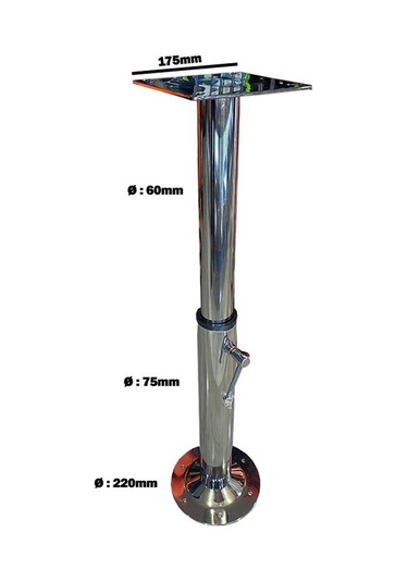Masa Ve Koltuk Ayağı 2 Kademeli Krom 53-90cm Tekne, Yat Ve Karavan