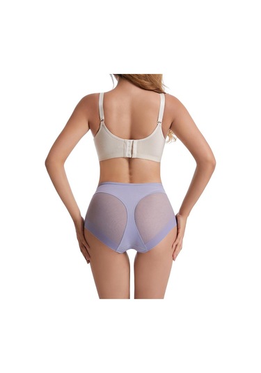 Mavi Dikişsiz Nefes Örgü Intimates Vücut Şekillendirici Külot Yüksek Bel Shapewear Elastik Intimates Zayıflama Korse İç Çamaşırı Mavi