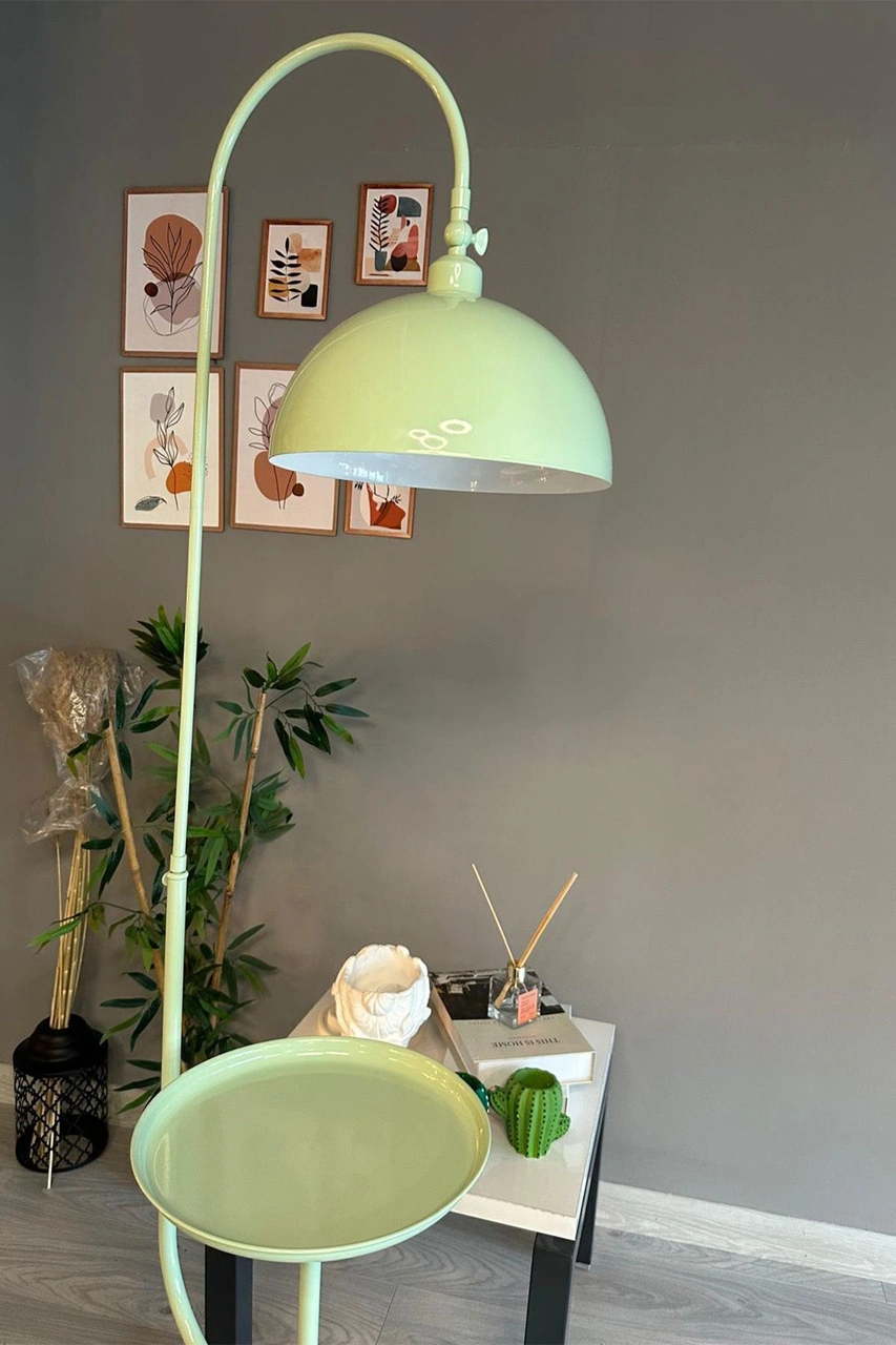 Mint Lambader Hareketli Başlık Sehpalı Modern Dekoratif Metal Oturma Odası Çalışma Odası Su Yeşili