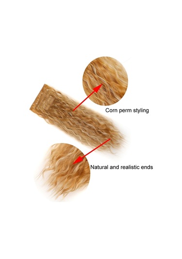 Cbtx 7 Adet / Takım Klipsli Mısır Saç Uzatma Parçaları 16 Kartlı Cornrow Kıvırcık Peruk, Renk: 27h613