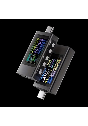 Xuweiwei 1pc Dc 0-12a Dijital Voltmetre Hd Ips Ekran Tip C Port Voltaj Akım Tespit Hızlı Şarj Usb Güç Dıy Elektronik Aleti Dayanıklı Plastik Gövde