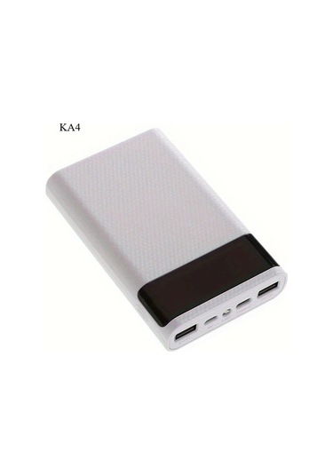 Boatshop1 15000mah Beyaz Taşınabilir Güç Bankası Ka4 4x18650 Pil Depolama Kutusu Çift Usb Çıkışı Pvc Malzeme İphone Xiaomi Cihazlar İçin