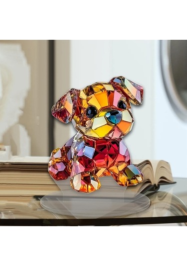 Opulentliving 2d Akrilik Köpek Süsü Suntek Tema Partisi Masa Orta Parçası 16,9x21 Cm 16,9 Cm X 21 Cm