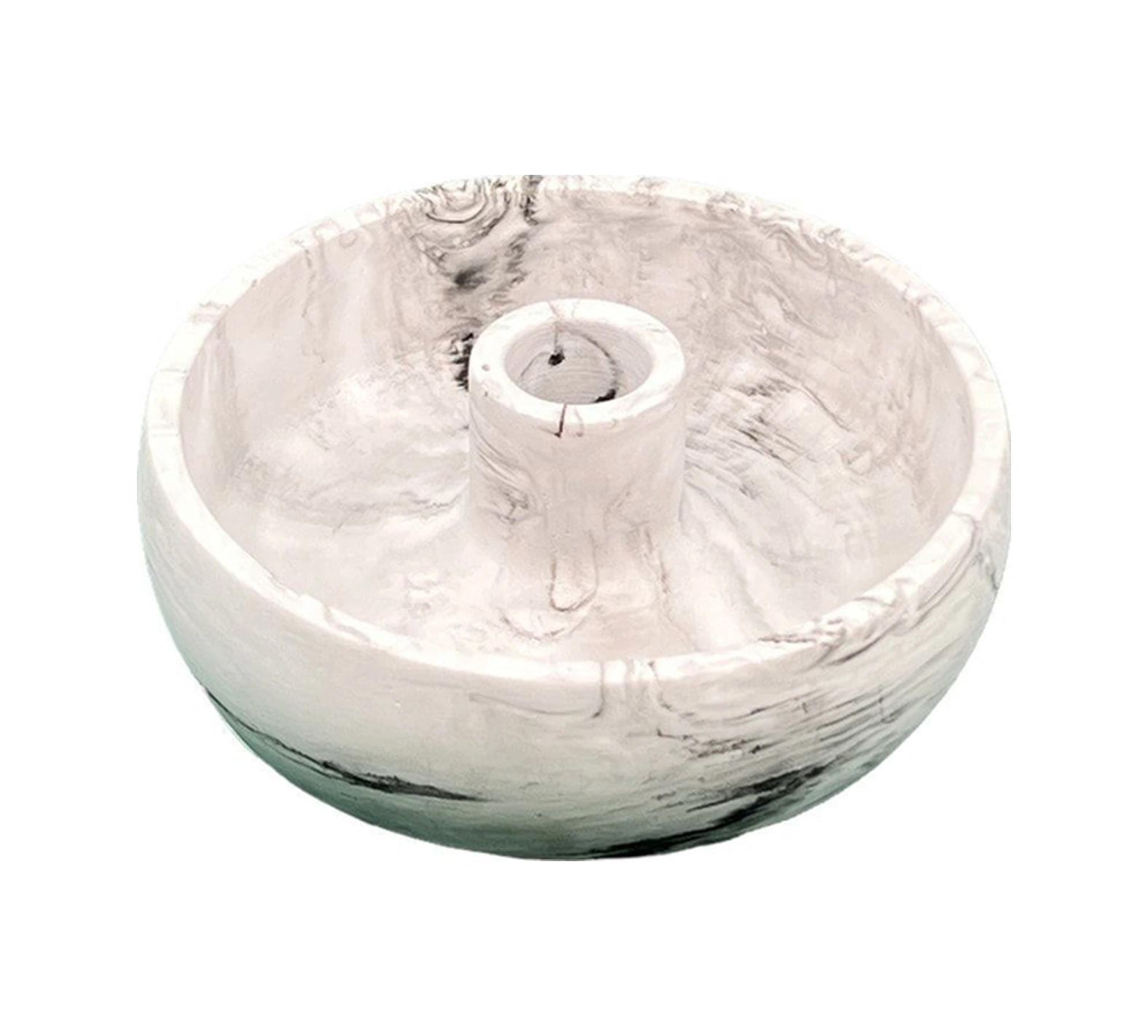 Mermer Desenli Beton Mumluk Şamdan Bej-gri