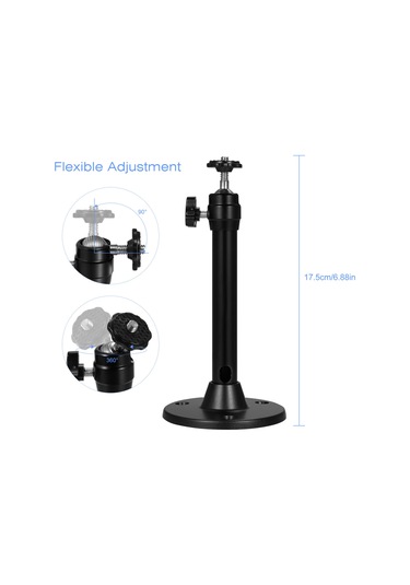 Geeroyoo Siyah Mini Projektör Tavan Tutucu - 90 Eğim & 360 Döndürme, 5kg Yük Kapasitesi, 3 Farklı Vida Adaptörü İle Ev Sineması Uygun