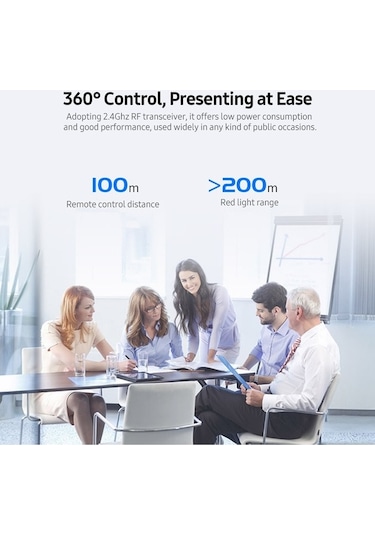 Pazly Kablosuz Sunum Uzaktan Kumandası 2.4ghz Kırmızı Işık Tıklayıcı Şarj Edilebilir