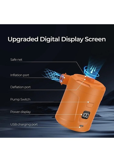 Jialan Elektrikli Hava Pompası Şişirme Pil Şarj Edilebilir Hava