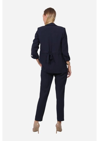 Kadın Apalet Detaylı Blazer Ceket Frn70703 Lacivert