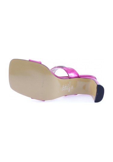 Dgn 1043-23y Kadin Kristal Taşli Bantli Topuklu Terlik 1043-2271-R13775 Fuşya