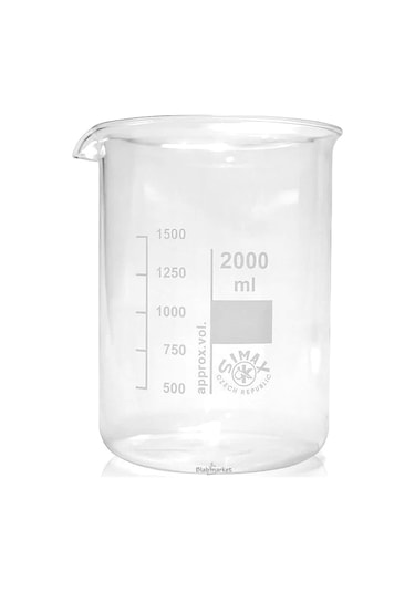 Simax Cam Beher 2000 ML Kısa Form Isıya Dayanıklı Beaker