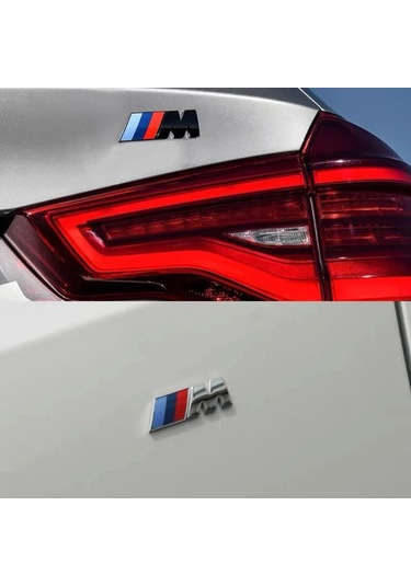 Bmw Abs M Logo Gövde Yan Rozet Gövde Arka Bagaj Dekore Çıkartma Araba Cerium Gray 9x3cm 1 Piece Set